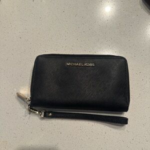 Michael Kors Black Zip-Around Wristlet
